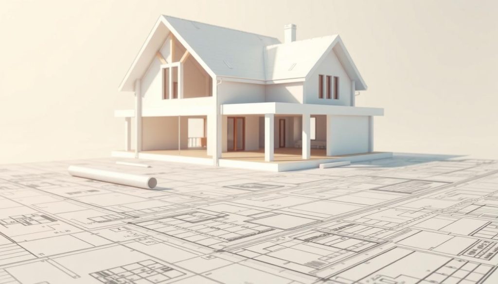 An architectural blueprint of a modern house, with a focus on the foundation and structural elements. The image should convey a sense of precision, planning, and attention to detail. Render the blueprint in a clean, technical style, with precise lines, measurements, and annotations. Set the scene against a neutral, minimalist background, with a warm, natural lighting that casts subtle shadows and highlights the structural components. Capture the essence of the "Wprowadzenie do tematu budowy domu" section, emphasizing the importance of careful planning and execution in the home-building process. An architectural blueprint of a modern house, with a focus on the foundation and structural elements. The image should convey a sense of precision, planning, and attention to detail. Render the blueprint in a clean, technical style, with precise lines, measurements, and annotations. Set the scene against a neutral, minimalist background, with a warm, natural lighting that casts subtle shadows and highlights the structural components. Capture the essence of the "Wprowadzenie do tematu budowy domu" section, emphasizing the importance of careful planning and execution in the home-building process.